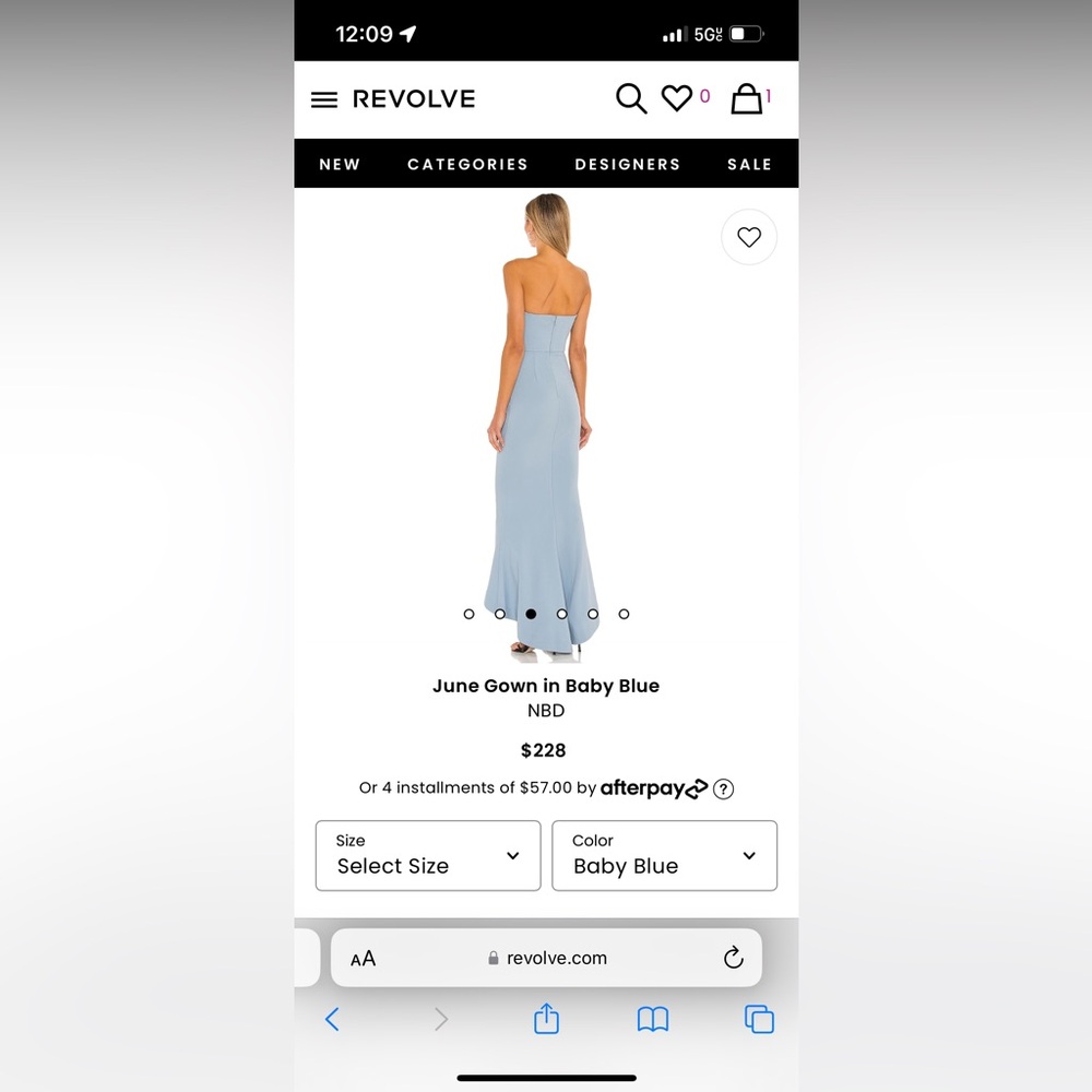 REVOLVE Baby Blue Strapless Cutout Maxi Gown - Picture 7 of 8